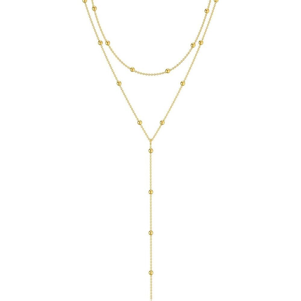 Gold Layered Y Necklace for Women Dainty 20 Plus 2 Extender Elegant Jewelry